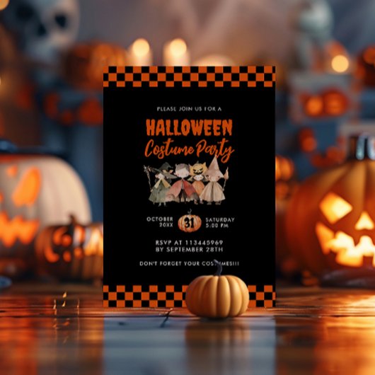 Invitation Soirée Costume d'Halloween pour les petits
