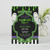 Invitation Soirée Costume d'Halloween Slime Vert (Debout devant)
