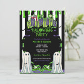 Invitation Soirée Costume d'Halloween Slime Vert (Debout devant)
