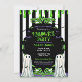 Invitation Soirée Costume d'Halloween Slime Vert (Devant)