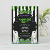 Invitation Soirée Costume d'Halloween Slime Vert (Debout devant)