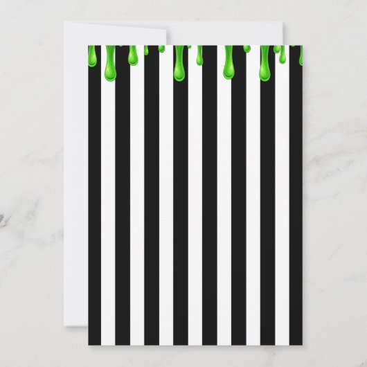 Invitation Soirée Costume d'Halloween Slime Vert (Dos)