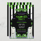 Invitation Soirée Costume d'Halloween Slime Vert (Devant / Derrière)