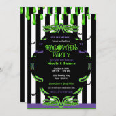 Invitation Soirée Costume d'Halloween Slime Vert (Devant / Derrière)