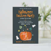 Invitation Soirée costumée Citrouille et Fantômes (Debout devant)