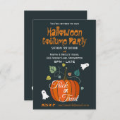 Invitation Soirée costumée Citrouille et Fantômes (Devant / Derrière)