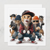 Invitation Soirée costumée, danse Hip hop, Soirée dansante, c (Devant / Derrière)