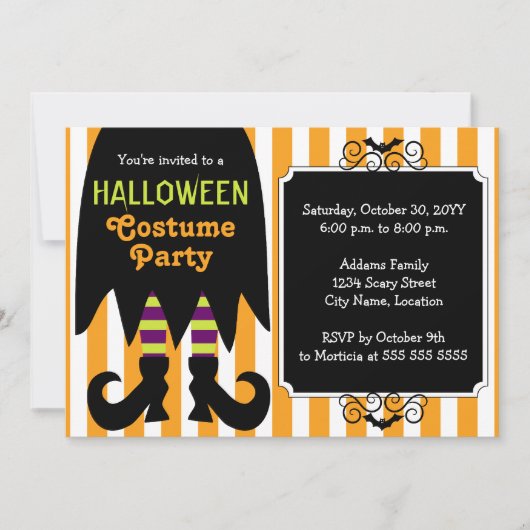 Invitation Soirée costumée de sorcière Halloween (Devant)