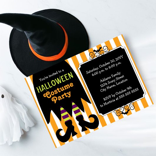 Invitation Soirée costumée de sorcière Halloween