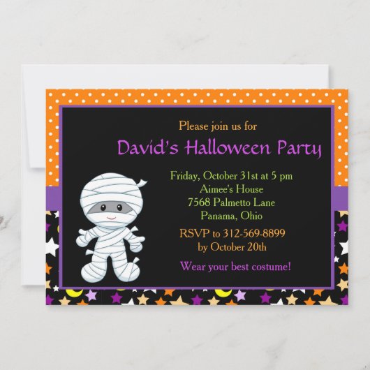 Invitation Soirée costumée d'Halloween (Devant)