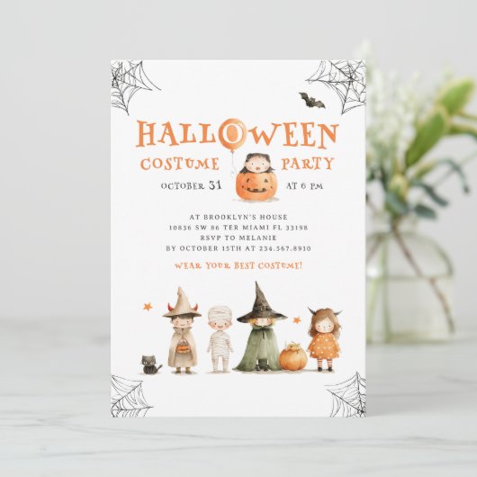 Invitation Soirée costumée d'Halloween (Debout devant)