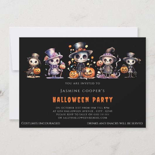 Invitation Soirée costumée d'Halloween (Devant)