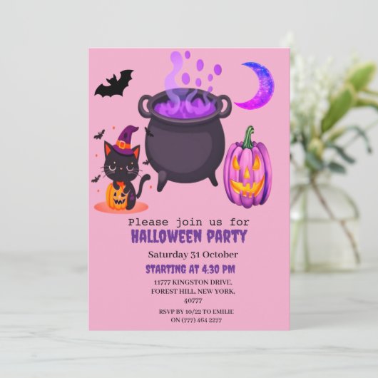 Invitation Soirée costumée d'Halloween (Debout devant)