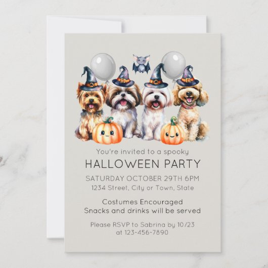 Invitation Soirée costumée d'Halloween (Devant)