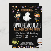 Invitation Soirée costumée d'Halloween Anniversaire de la fêt (Devant / Derrière)