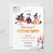 Invitation Soirée costumée d'Halloween éffrayante anniversair (Devant)