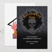 Invitation Soirée costumée d'Halloween pour amis (Devant / Derrière)