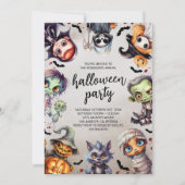 Invitation Soirée costumée d'Halloween pour enfants (Devant)