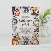 Invitation Soirée costumée d'Halloween pour enfants (Debout devant)