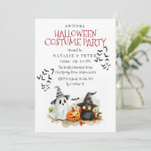 Invitation Soirée costumée d'Halloween pour enfants (Debout devant)