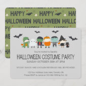 Invitation Soirée costumée d'Halloween pour les enfants migno (Devant / Derrière)