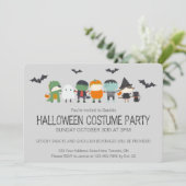 Invitation Soirée costumée d'Halloween pour les enfants migno (Debout devant)