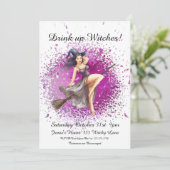 Invitation Soirée costumée en sorcière d'Halloween (Debout devant)
