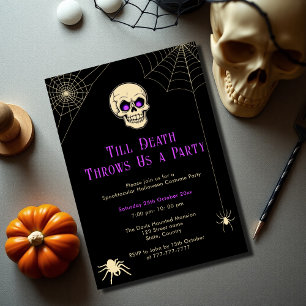 Invitation Soirée costumée Halloween adulte crâne éffrayant