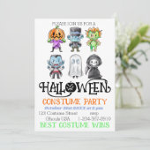 Invitation Soirée costumée Halloween Monsters mignons (Debout devant)