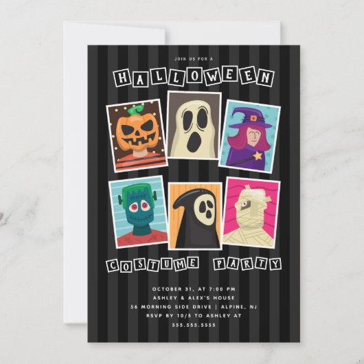 Invitation Soirée costumée Halloween unique (Devant)