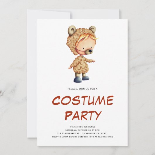 Invitation Soirée costumée pour enfants (Devant)