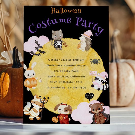 Invitation Soirée costumée pour enfants d'Halloween