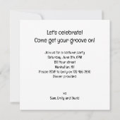 Invitation Soirée costumée, Soirée dansante disco, chat (Dos)