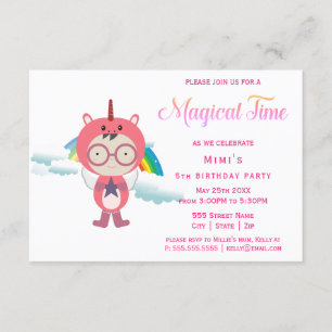 Invitation Soirée costumée Unicorn