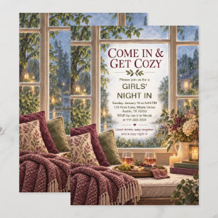 Invitation Soirée Cozy entre Filles à la Maison