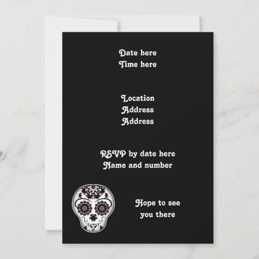 Invitation Soirée crâne (Dos)