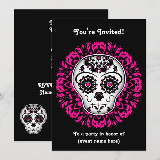 Invitation Soirée crâne (Devant / Derrière)