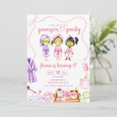 Invitation Soirée Cute Pamper Fille Anniversaire (Debout devant)