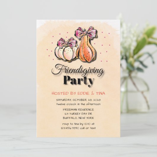 Invitation Soirée d'Action d'Amabilité en or violet orange (Debout devant)