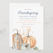 Invitation Soirée d'Action d'Ami Automne Thanksgiving (Devant / Derrière)