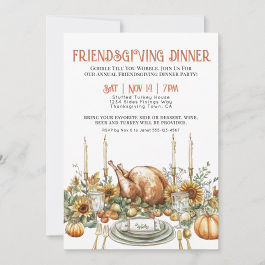 Invitation Soirée d'Action de grâce (Devant)
