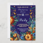 Invitation Soirée d'Action de grâces Citrouille d'or (Devant)