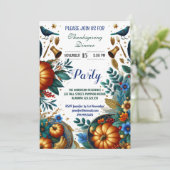 Invitation Soirée d'Action de grâces Citrouille d'or (Debout devant)