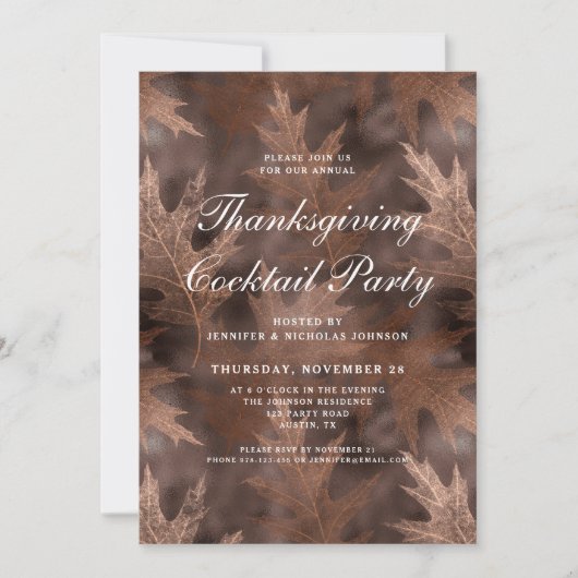 Invitation Soirée d'action de grâces d'automne (Devant)