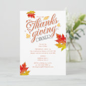 Invitation Soirée d'Action de grâces de Maple Leaf brûlée Ora (Debout devant)