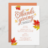 Invitation Soirée d'Action de grâces de Maple Leaf brûlée Ora (Devant / Derrière)