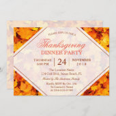 Invitation Soirée d'Action de grâces Feuille d'automne (Devant / Derrière)