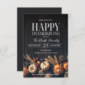 Invitation Soirée d'action de grâces Soirée Citrouille de réc (Devant / Derrière)