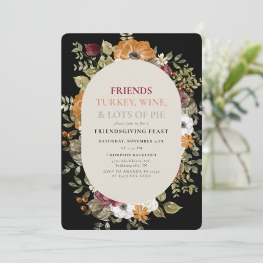 Invitation Soirée d'Amabilité Botanique Rustique (Debout devant)