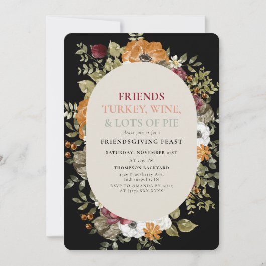 Invitation Soirée d'Amabilité Botanique Rustique (Devant)